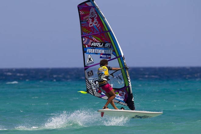 Sarah Quita on form - PWA Sotavento Fuerteventura World Cup 2012 ©  John Carter / PWA http://www.pwaworldtour.com